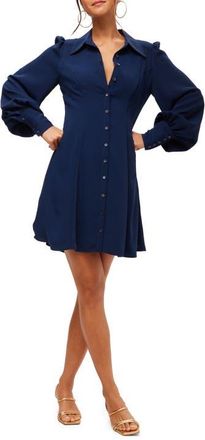 Trina Turk Lanea A line Puff Sleeve Shirt Dress in Ink at Nordstrom, Size 6