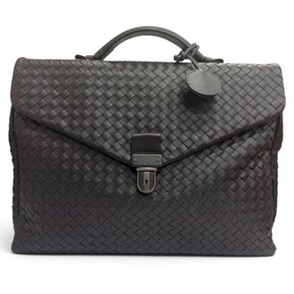 Bottega Veneta Dark Brown Leather Briefcase (Pre-Owned)