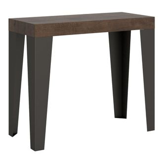 Itamoby Consola extensible 90x40/300 cm efecto madera nogal y hierro
