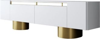 Asir Group LLC Mueble Tv, Mesa Tv, Mueble Bajo. Stand Blanco Gold