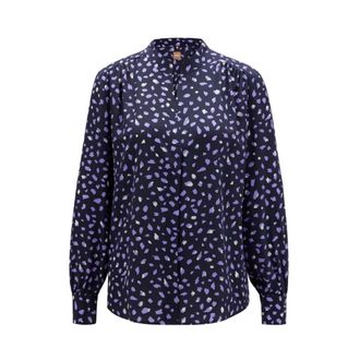 HUGO BOSS Dames, Blouses & Shirts, Blauw, Maat: M Zijde
