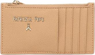 Patrizia Pepe Mini Portemonnee - Dames - Portefeuilles - Bruin - ONE Size - Leer - Accessoires