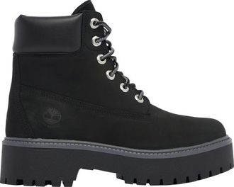 Timberland Womens 6 Platform Premium Waterproof Boots - Black/Black Size 10.0