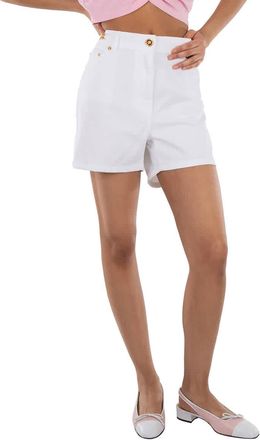 Versace Logo Applique High-Rise Denim Shorts