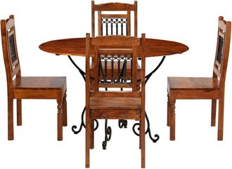 vidaXL Dining Table Set 5 Pieces Solid Acacia Wood vidaXL