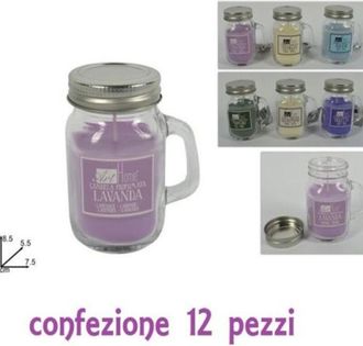 Trade Shop Trade Shop - Set 12 Candele Profumate In Barattolini Vetro Con Manico Varie Fragranze