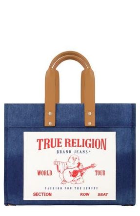 True Religion Large Denim Tote Bag in Navy at Nordstrom Rack