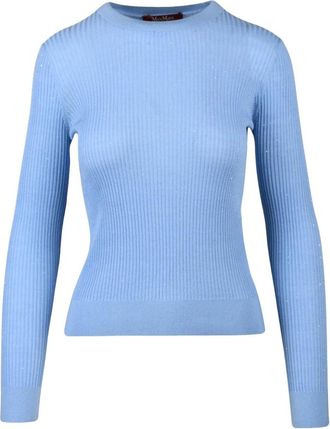 Max Mara Marabu Round-neck Knitwear - Knitwear - Mujer - Azul - L