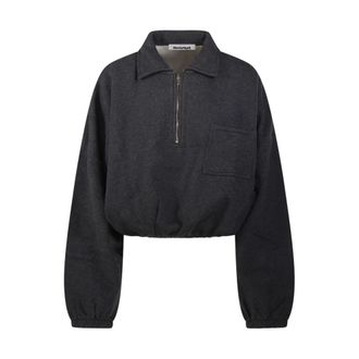 Darkpark Darkpark - Alva Cropped Sweatshirt - Dames - Sweatshirts & Hoodies - Grijs - Maat: S Katoen