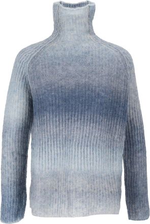 Kangra Cashmere Gradient Ribbed English Rib Turtleneck Sweater