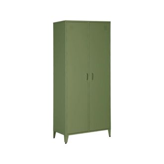 Sweeek Armario/vestidor industrial de metal 2 puertas, 4 estantes, 1 barra