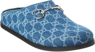 Gucci Horsebit Denim & Leather Mule