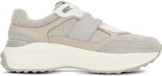 Tod's Witte Sneakers met Stof en Leren Details - Dames - Sneakers - Wit - 40 EU - Leer - Schoenen