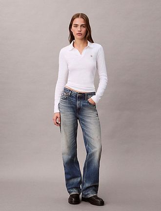 Calvin Klein Top con cuello de canal&eacute; monologo tejido