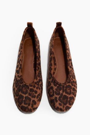 H&M Ballet Flats in Brown/leopard Print at Nordstrom, Size 11