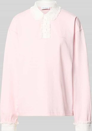 Oh April Oversized Poloshirt mit Kontrastbesatz Modell Jolina in Rosa, Gr&ouml;&szlig;e XL