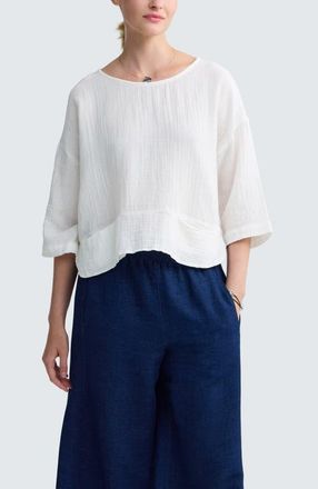 Luukaa D'Celli Viola Solid Muslin Blouse in Ecru at Nordstrom, Size X-Large/xx-Large