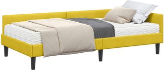 vidaXL Estructura De Cama Esquina Con Colch&oacute;n 2 Uds. Amarillo Vidaxl