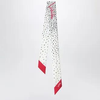 Valentino Garavani Little Stars Starry bandeau scarf in silk, vanilla red