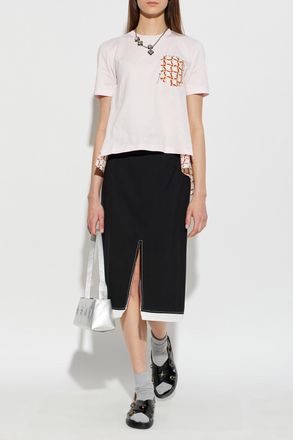 Marni Asymmetrical Cut T-shirt, Womens, Pink
