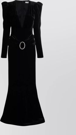 Alessandra Rich plunging neckline velvet maxi dress