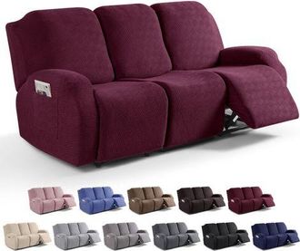 OEM Funda Para Sof&aacute; Reclinable Color Burdeos, Funda Para Sof&aacute; Reclinable De 3 Plazas, Color Oscuro