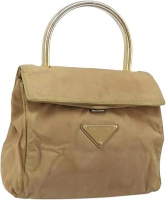Prada Pre-owned Vintage Handtas - Dames - Vintage Handtas - Beige - ONE Size - Nylon - Vintage