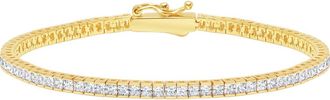 Crislu Princess Cubic Zirconia Tennis Bracelet in Gold at Nordstrom
