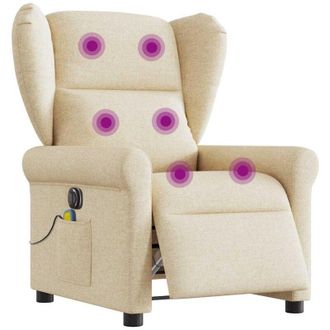 vidaXL Vidaxl - Sill&oacute;n Reclinable De Masaje El&eacute;ctrico Tela Color Crema