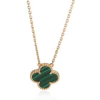 Van Cleef & Arpels Pre-Owned Van Cleef & Arpels Yellow Gold Malachite Vintage Alhambra Pendant