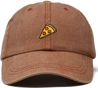 Dalix Pizza Slice Embroidered Dad Hat in Washed Orange at Nordstrom