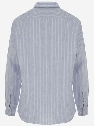 HUGO BOSS Mens Linen Shirt Light Blue