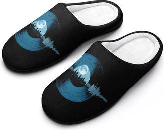 Generic City Tunes Funny Mens Cotton Slippers Soft Non-Slip Rubber Sole House Slipper Indoor Outdoor