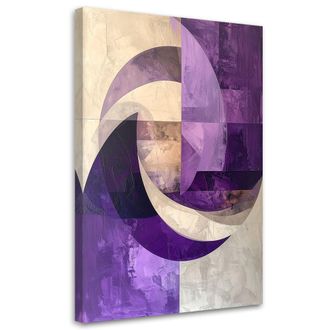 Feeby Impresi&oacute;n De Imagen, Formas Abstractas Figuras Morado Beige, 80x120