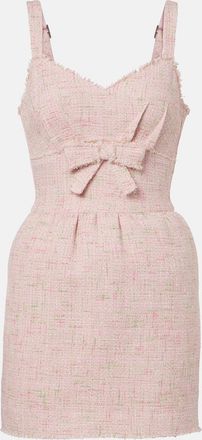 Shushu/Tong Bow-detail cotton-blend tweed minidress