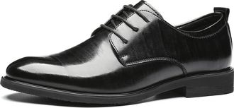 Generic Dress Oxford Formal Shoes for Men Lace Up Round Toe Derby Shoes Vegan Leather Anti-Slip Slip Resistant Block Heel Rubber Sole Non Slip Business(5.5 UK