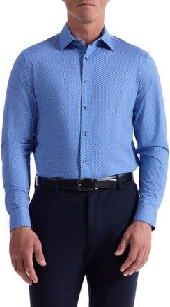 Bugatchi James OoohCotton Grid Button-Up Shirt in Classic Blue at Nordstrom Rack, Size Xx-Large