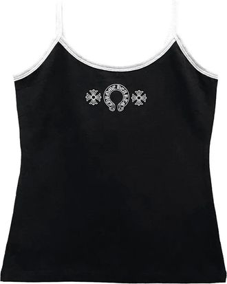 Chrome Hearts Tanktop met hoefijzer-logo - Zwart