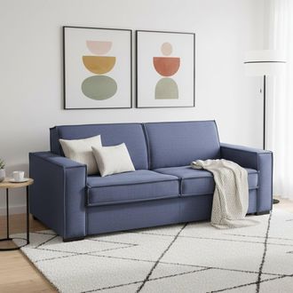 Dmora Talamo Italia - Sofa Cama Abigail, Gran Sof&aacute; De 2 Plazas, 100% Made In Italy, Sof&aacute; De Sal&oacute;n Con Apertura Giratoria, En Tela Acolchada, Con Reposabrazo