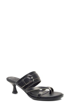 Free People Belted Toe Loop Sandal in Black Tide Leather at Nordstrom, Size 6.5