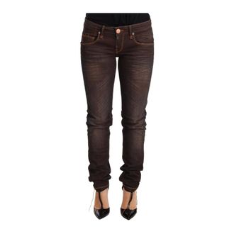 Acht Skinny Jeans, female, Brown, Size: W26 Low Waist Skinny Denim