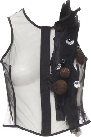 Comme Des Gar&ccedil;ons Comme Des Garcons crystals felt balls sheer vest