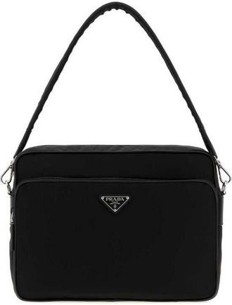 Prada Black Canvas Shopping Bag Nero Borse A Mano