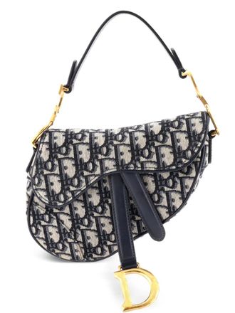 Dior Saddle Handbag Oblique Canvas Mini shoulder bag - Blauw