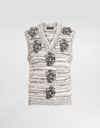 Dolce & Gabbana Intarsia Pullover Vest - Man Sweaters And Cardigans Multicolor 44