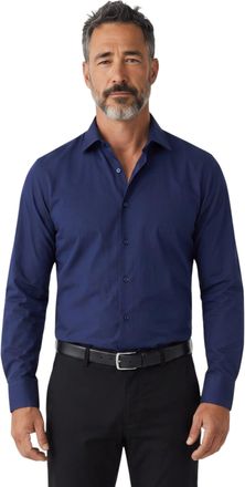TruClothing Mens Navy Double Cuff Oxford Shirt Formal Dress Shirt - Oxford