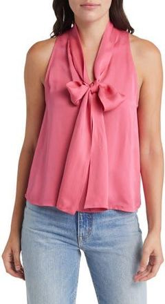 & Other Stories Tie Neck Sleeveless Satin Blouse in Pink at Nordstrom Rack, Size 10