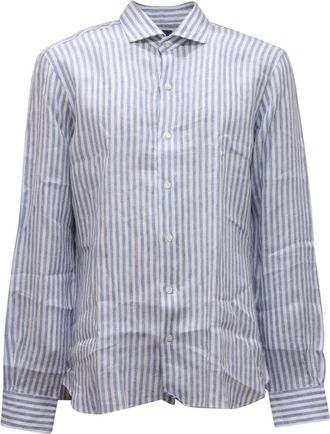 Barba Heren, Overhemden, Blauw, Maat: 3XL Linnen