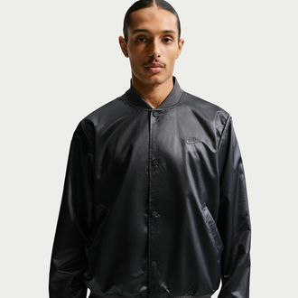 Nike Mens Nike Sportswear Club Varsity Jacket in Black | IF0727-010