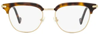 Moncler ML5021 Oval Metal & Acetate Eyeglasses - Blonde Havana